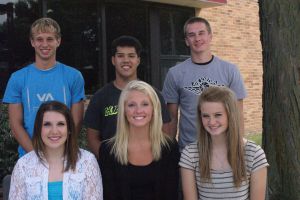 LDNE homecoming royalty 2013: Front row from left, Haley Bacon, Hannah Christiansen and Alexis Totten. Back row, from left, Alex Brehmer, Bobby Simpson and Dakota Riecken. Photo Credit/Pat Sharp, LDNE.