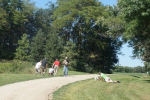 One team crashes playing a game at the Labor Day party! Photo Credit/Denise Gilliland, Editor and Chief, Kat Country Hub.