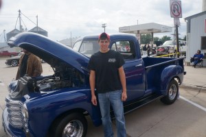 Devan Collins with his Class award for his 1951 Chevrolet pickup. Photo Credit/Denise Gilliland, Editor and Chief, Kat Country Hub.