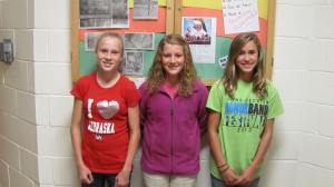 Jr. High Choir L-R-Amanda Alford, Cassidy Mentink, and Brandi Simonsen. Photo courtesy LDNE.