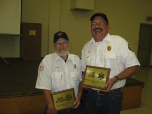 Firefighter of the year, Larry McElroy, left and EMS person of the year Jeff Going. Photo Credit/Abby Simonsen.