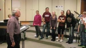 Jon Peterson talking to Cassidy Mentink, Kassandra Prieto, Amanda Alford, Brandi Simonsen, Janice Wuestewald, and Matt Hartley. Photo Courtesy LDNE.