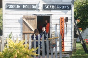 This group is enjoying the scarecrow building. Photo Credit/Denise Gilliland, Editor and Chief, Kat Country Hub.