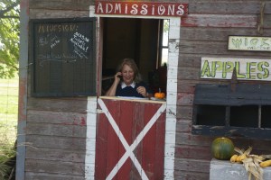 Terry Wallerstedt is ready to greet people at Harvest Moon Pumpkin Patch. Photo Credit/Denise Gilliland, Editor and Chief, Kat Country Hub.