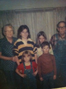 Grandma Marr, Denise, Angie, Grandpa Marr, Kristi and Jeff. Photo courtesy of Denise Gilliland.