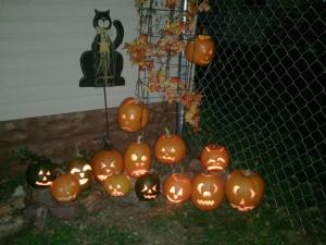 These Jack-o'-lanterns were made by the children at Kay's Creative Play Child Care. The pumpkins were all grown in the day care pumpkin patch that the kids planted and took care of. Photo Credit/Kay Steinmeyer. 