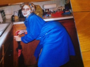 Whitney as her version of an older lady, Halloween 2003. Photo Credit/Denise Gilliland, Editor and Chief, Kat Country Hub. 