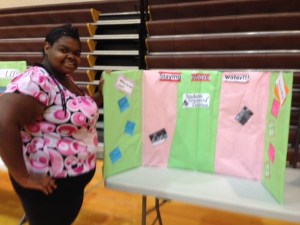 Tatiana Harris and her project. Photo Credit/Wendy Simpson.