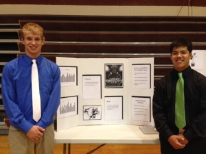 Alex Brehmer and Bobby Simpson with their project. Photo Credit/Wendy Simpson. 