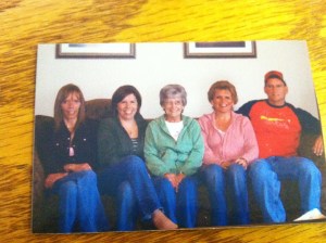 Angie Graham, Kristi Dahlgren, Pauline Marr, Denise Gilliland and Jeff Marr, Easter 2008. Photo courtesy Kat Country Hub. 