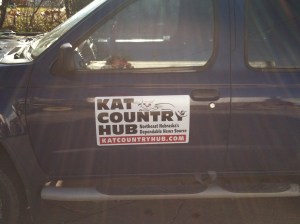 Kat Country Hub sign on the Kat Country Hub Nissan. Sign made by Don Denton/CBS Signs Inc. Photo Credit/Denise Gilliland, Editor and Chief, Kat Country Hub.