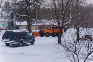Oakland's City Crew cleaning the streets after the snow. All photos credit of Denise Gilliland, Editor and Chief, Kat Country Hub.