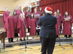 HS CHOIR: front row, Aaron Williams, Sarah Alford, Jesika Kramer, Tatiayana Harris, Sophie Hsu, and Brenna Taylor-Warren.   Second row: Lupita Prieto-Garcia, Lena Horak, Natalia Castle-Gosh, and  Cierra French. Back Row: Kayci Kramer, Jessie Mutum, Amelia Schlichting, and Blair Preston. Directed by John Mayo.Photo courtesy of LDNE.