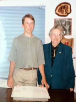 Justin Beck with Great Grandma Sundquist after his confirmation when he was in the 8th grade. Photo Credit/Denise Gilliland, Editor and Chief, Kat Country Hub.