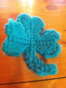 My Shamrock pin that I made. Photo Credit/Denise Gilliland, Editor and Chief, Kat Country Hub.
