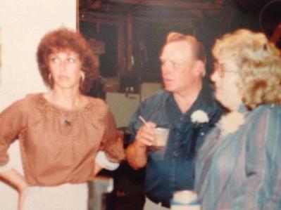 Kay Gibbs Kommers, Walt Larsen and Peggy Jensen about 30 years ago. Photo courtesy of Kay Kommers.