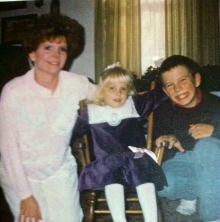 Denise, Whitney and Justin, December 1991. Photo Courtesy of Denise Gilliland, Editor and Chief, Kat Country Hub.