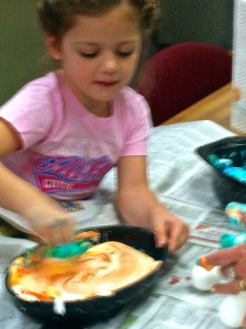 Another color for Hilary to roll the egg in! Photo Credit/Denise Gilliland, Editor and Chief, Kat Country Hub.