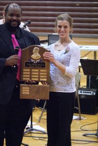 Heidi Miller earned the John Phillp Sousa Award.  It is the top Music Band Award. Photo Courtesy of LDNE.