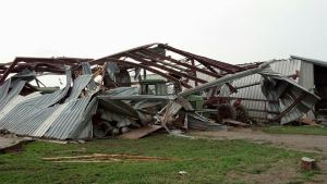 Destruction of the house and buildings outside of Val and Brian Baker's in rural Wakefield. Photos Courtesy of Connie Peterson.