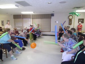 Residents and staff at Oakland Heights having a ball tournament. Photo courtesy of Oakland Heights.