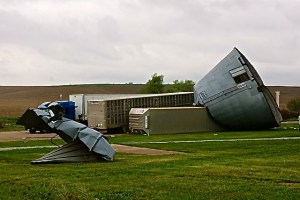 More buildings damaged in Craig, NE. Photo Credit/Denise Gilliland, Editor and Chief, Kat Country Hub. 