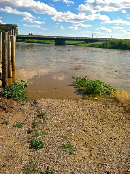 The water is now where people could walk down and fish at Logan Creek in Oakland, NE. Photo Credit/Denise Gilliland, Editor and Chief, Kat Country Hub.