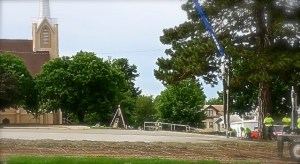 The parking lot being poured at the Lutheran Church in Oakland. All Photos Credit of Denise Gilliland, Editor and Chief, Kat Country Hub.