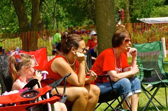 Barada's intent on watching the horseshoe tournament. Photo Credit/Denise Gilliland, Editor and Chief, Kat Country Hub.