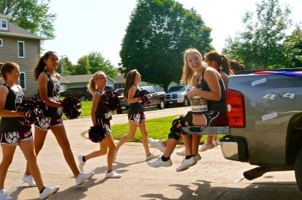 The Cougarettes in the Lyons Parade. Photo Credit/Denise Gilliland, Editor and Chief, Kat Country Hub.