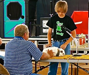 Cody Bachtell shows his rabbit too! Photo Credit/Denise Gilliland, Editor and Chief, Kat Country Hub.