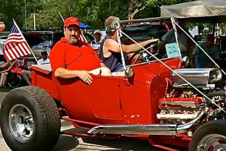 Joel and Jon Williamsen and their unique transportation at the Burt County Fair Parade. Photo Credit/Denise Gilliland, Editor and Chief, Kat Country Hub.