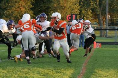 Nick Arlt on one of his many running plays during the OC-TH game. Phto Credit/Cheri Droescher.