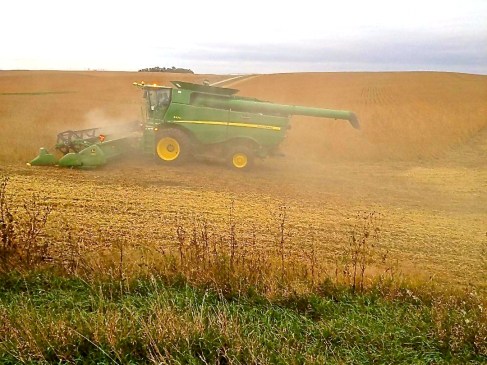 Back to work, combining away! Photo courtesy of Justin Beck. 