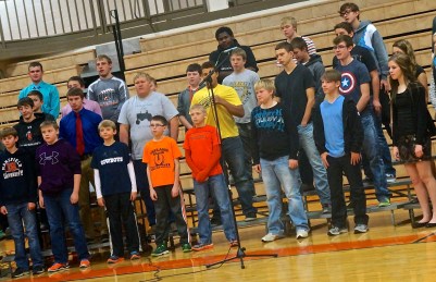 The OC Jr. and Sr. High Choir sing patriotic songs under the direction of Cindy Blanc at the Veterans Day Ceremony. Both photos credit of Denise Gilliland/Editor and Chief, Kat Country Hub. 