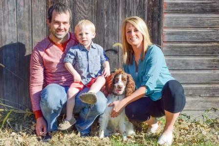 Tommy, from left, Trey, Jayde (the family pet) and Brooke. Photo courtesy of Brooke Johnson. 