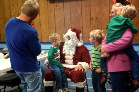The Gahan grandkids are busy telling Santa what they want for Christmas. Photo Credit/Denise Gilliland, Editor and Chief, Kat Country Hub. 