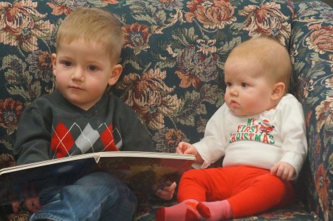 Blaise and Sutton Hartwell had fun seeing Santa and reading books at the Oakland Library. Photo Credit/Denise Gilliland, Editor and Chief, Kat Country Hub.