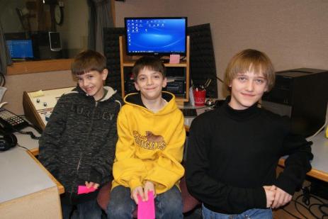 Burt County 4-H Week is February 22-28. These three 4-H members taped  their 4-H Public Service Announcement at KTIC/KWPN radio last week to promote Burt County 4-H. They are: Andrew Schlichting, Lyons; Caleb Schlichting, Lyons and Cody Bachtell of Tekamah. Also taping, but not available for the picture is Faith Roscoe of Lyons. Photo by Mary Loftis.