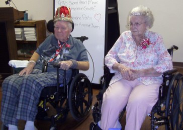 John Dekker and Doris Anderson were crowned Valentine's Day King at Queen at Oakland Heights. Photo Courtesy of Oakland Heights.