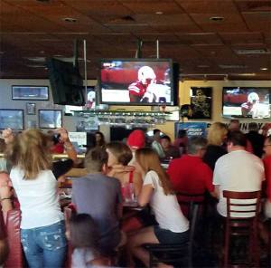 Phoenix Husker fans at Moon Valley Grill on Husker game day. Photo Courtesy of Roger Lindstrom.  