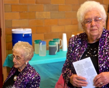 Elfie Nelson and her sister Betty Rogers attended the Oakland Women's Club Salad Supper. Photo Credit/Denise Gilliland, Editor and Chief, Kat Country Hub.