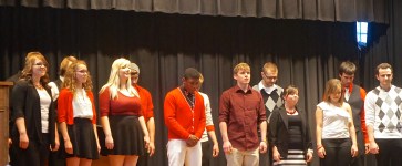 The members of Midland University's Treble Clefs providing wonderful entertainment during the Oakland Women's Club Salad Supper. Photo Credit/Denise Gilliland, Editor and Chief, Kat Country Hub.