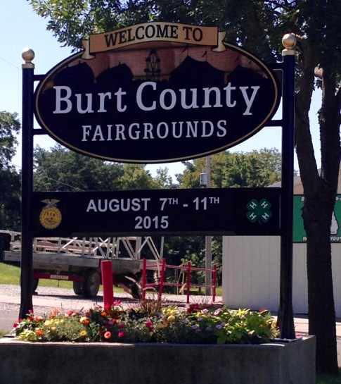 Here is the new Burt County Fair Sign, fully installed thanks to CBS Signs Inc. Photo Credit/Denise Gilliland, Editor and Chief, Kat Country Hub.