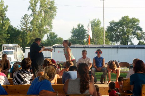 This group of young adults had the crowd laughing at the hypnotist show held at the Burt County Fair. Both photos credit of Denise Gilliland/Editor and Chief, Kat Country Hub. 