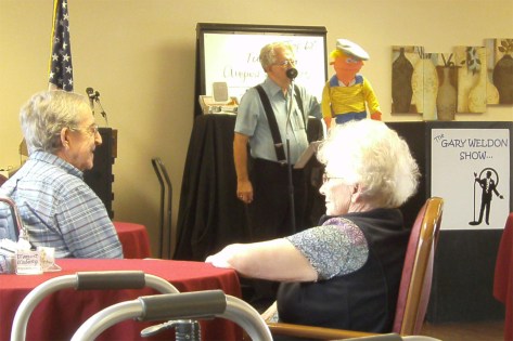 Gary Weldon entertained the residents at Oakland Heights recently. Photo courtesy of Oakland Heights.