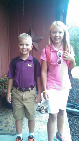 Our grandchildren, Grayce and Grayhm, went back to school today. Grayce is in the 3rd grand and Grayhm is in the 1st grade! They sent us the photos this morning! 