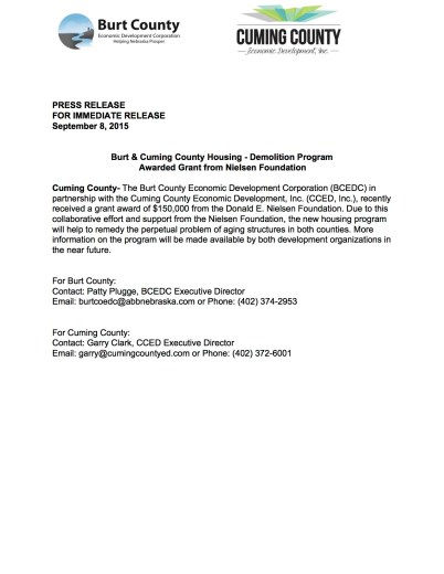 Press Release-Nielsen Grant