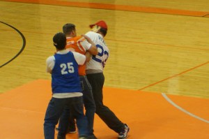 "Ponca" came to the OC pep rally and "wrestled" OC, with OC winning and also winning the homecoming football game. All photos credit of Denise Gilliland/Editor and Chief, Kat Country Hub.