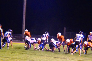 O-C offense lining up against Ponca. Photo Credit/Denise Gilliland, Editor and Chief, Kat Country Hub.